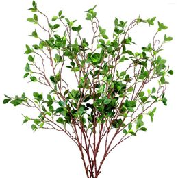 Decorative Flowers 1PCS Artificial Eucalytus Green Branches Faux Ficus Twig Greenery Plant Stems For Vase Filler Home Wedding Office Party