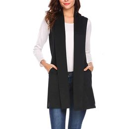 Womens Sleeveless Shawl Vest Large Sized Top