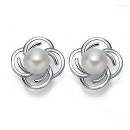 Stud Earrings Sinya Natural Pearls 925 Sterling Silver Flower Design Fine Jewelry For Women Mother Girls Gift