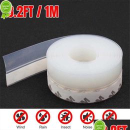 Wall Stickers Self Adhesive Seal Strip Door And Window Bottom Sound Insation Windproof Dust Sealing Windshield Weather Tape Drop Deliv Dhh64