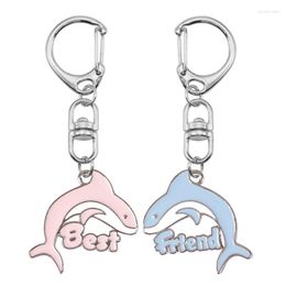 Keychains Friend Female Keychain Alloy Metal Key Chain Animal Dolphin Pendant BFF Men And Women Friendship Jewelrre Jewellery Gift