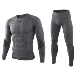 Men's Thermal Underwear Winter Sets Men Quick Dry Stretch Breathable Thermo Training Cycling Hiking Fitness Long Johns Male Clothing