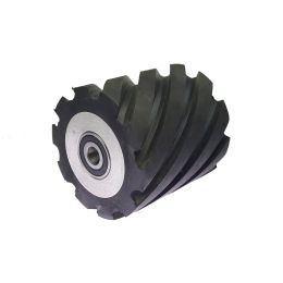 wholesale 100/200/250x100mm Belt Grinder Replacement Parts Grooved Rubber Contact Wheel Dynamically Balanced12 LL