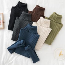 Women's Sweaters Turtleneck Knit Sweater Jumper Autumn Winter Set Finger Slim Fit Pure Colour Long-Sleeve Thick Pullover For Women