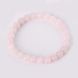 Strand On Sale! Natural Stone Bracelet Bangle 8mm Rose Beads Charm Men Women Fashion Jewelry Approx 19cm
