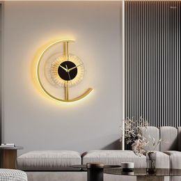 Wall Lamp Modern LED Clock Creative Design Sconce Real For Home Living Room Bedroom Coffee El Decorative Lamps