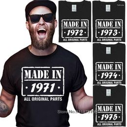 Men's T Shirts Vintage T-shirt O-Neck Summer 1971 1972 1973 1974 1975 Graphic Tops Tees Cotton Daddy Tee-Shirts Husband Clothes