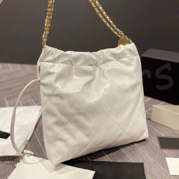 Designer Bag Mirror 22 Handbag Women Chain Shiny Leather Crossbody Pearl Purse Gold Metal Embellished Ladies Handbags Shoulder Bags Wall