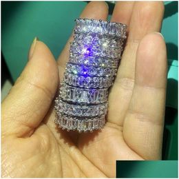 Wedding Rings 9 Style Victoira Ins Top Selling Women Fashion Jewellery 925 Sterling Sier Princess White Topaz Cz Diamond Gemstones Weddi Dhp0F