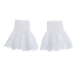 Knee Pads Women False Sleeves Flared Cuffs Beautiful Lace Ruffled Wristband