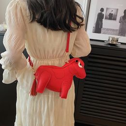 Сумки на плечо, роскошная дизайнерская сумка через плечо, кожаная брендовая женская сумка высокого качества, принадлежащая лошади, сумка-кошелек, красный цвет