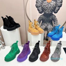 2023-Boots Designer Autumn Winter Tide Women Round head Platform Boots Fashion leather high-quality Ankle Boot Size 35-41