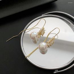 Stud Earrings Korean Pearl Tassel Ear Line Female 2023 Tide Light Luxury Temperament Matching Zircon Long