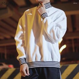 Men's Hoodies 2023 Sweatshirt Men Winter Thickening Turtleneck Streetwear Fashion Clothing Handsome Harajuku Patchwork Outerwear Warm