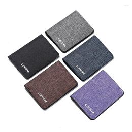 Wallets Canvas Wallet Men's Short Purse Multi Functional Card Holder Driver's License Bag Couple Simple Moneybag Ultra Thin