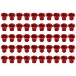 Candle Holders Artware Candlestick Fittings Desktop Decor 50pcs/100pcs Aluminum Plate Anodized DIY Handicraft Wine Red