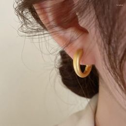 Hoop Earrings French Entry Luxury Retro Letter Matte Metal For Women Fashion Simple Gold Colour Jewellery Accessories