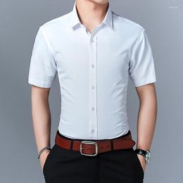 Men's Dress Shirts Summer Short Sleeved Shirt Korean Fashion Youth Mens Casual Slim Fit Solid Plus Size Men Clothing 6xl