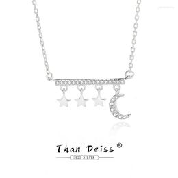 Chains Summer 925 Silver Star Moon Necklace Special Design Light Luxury Starry Pendant Fashion Ins Style Jewelry Gift For Women