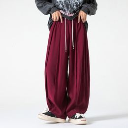 Men s Pants Korean Style 5 Colours Men Oversized Wide Leg Trousers Baggy Straight High Waist Casual Sports Jogging Pant Yoga 230906