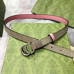 TOP Quality Women Genuine Leather Belt 2.0cm Fashion Designer Belts 2023 New Green Pink Letter Print Lady Dress Belts with Box