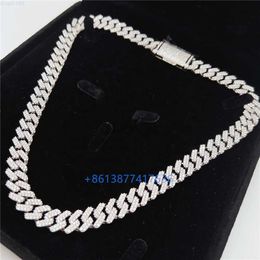 Luxury Hip Hop Necklace 12mm 18" 20" 22" 24" Vvs Diamond Moissanite Iced Out 10k Gold Cuban Link Chain Cxkvk