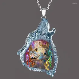 Chains Colourful Neutral Pendant Necklace Trend Mysterious Wild Dominant Animal Wolf Group Jewellery Party Anniversary