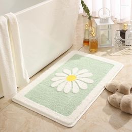 Carpets Toilet Door Bathroom Mat Absorbent Foot Pad Non-slip Small Daisy Fresh And Soft Household Carpet Welcome