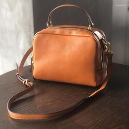 Evening Bags Shoulder Bag Vegetable Tanned Leather Women's Messenger Retro Versatile Fashion Casual Cosmetic