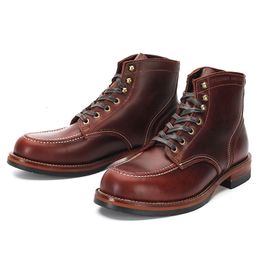 Boots Retro Mens Boots Luxury Genuine Leather Style Fashion British Trend Designer Ankle Mens Social Shoes Handmade Man Botas 230907