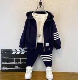 stripes kids designer clothes boy girl Clothing Sets cardigan sweatpants tracksuit children coat