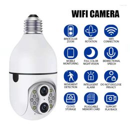 Dual Lens E27 Bulb Surveillance Camera WIFI 360 Auto Tracking PTZ IP 10X Zoom Color Night Vision Security CCTV