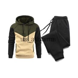 Men's Tracksuits Men Suit Tracksuits Spring Autumn Hoodie Jogging Trousers Fitness Casual Clothing Sportswear Set Plus Size x0907