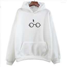 Women's Hoodies Women Glasses Printed Hooded Sweatshirt Autumn Winter Harajuku Long Sleeve Pullovers Kawaii Tracksuit Ladies Hoody Coat