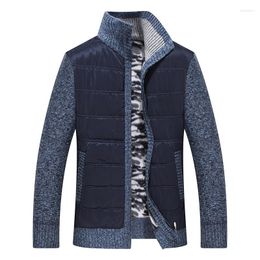 Men's Sweaters Autumn Cardigan Men Plus Velvet Stand-up Collar Sweater Thick Jacket Warm Knitted Casual