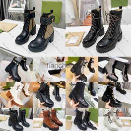 Boots Designer Shoes Matelasse Boot Women Boots Luxury Leather Lace-Up Booties Winter Thick Bottom Shoe G Embossed Platform Bootss x0907