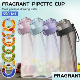 Water Bottles 650/500Ml Fitness Sports Fragrance Plastic Air Up Water Bottles With St Scent Fruit Flavour For Outdoor Hiking Drop Deli Dhuqj