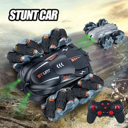 ElectricRC Car 4WD RC Car Drift Stunt Car 360 Degree Rotating Remote Control Gift Drift Car Offroad Car Racing Machine Model Vehicle Gift Kid 230906