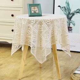 Table Cloth Pastoral Solid Lace Hollowed Out Pography Square Tea Bedside Tablecloth