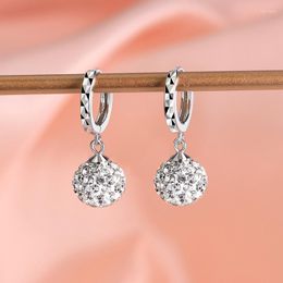 Stud Earrings Fashion Silver Colour Tassel Round Ball For Women Girls Elegant Party Wedding Jewellery Eh526