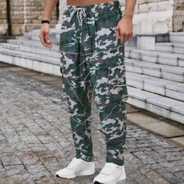 Men's Pants Casual Men American Retro Ribbons High Street Cargo Trousers Loose Military Elastic Waist Large Size All-match Harajuku