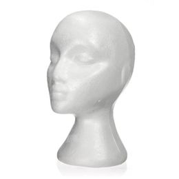 27 5 x 52cm Dummy mannequin head Female FoamPolystyrene Exhibitor for cap hair accessories and wigs Woman Mannequin Foam238A