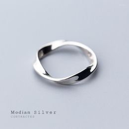 Cluster Rings Modian Minimalist Spin Wave For Women Fashion 925 Sterling Silver Simple Geometric Ring Fine Jewelry 2023 Design