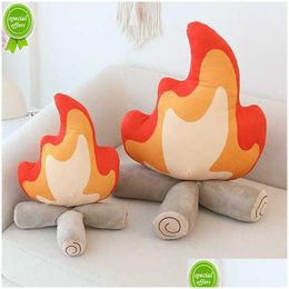 Cushion/Decorative Pillow New Flame Pillow Campfire Plush Toy Cartoon Cute Doll Cushion Children Drop Delivery Dhgfx