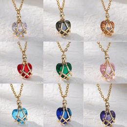 Pendant Necklaces Korean Charm Princess Castle Heart Shaped Crystal Necklace For Women Trendy Summer Zircon Neck Chain Friend Gift