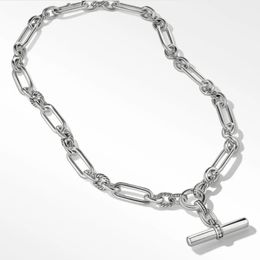 Designer halsbandsmycken kedjor för män kvinnor kabel länk is ut kedja högkvalitativ rostfritt stål silverade smycken tillbehör