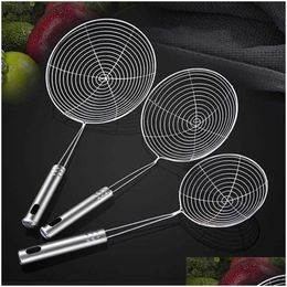 Colanders Strainers New 1Pc Kitchen Tools Oil Pot Strainer Ladle Skimmer Oval Fine Mesh Stainless Steel For Food Accessories Drop De Dhoaw