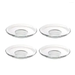 Cups Saucers Glass Saucer Snack Storage Dish Kitchen Tableware Household Tea Plates Dishes Decorative Coffee Round Cake Tray