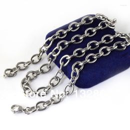 Chains 18''-36'' Stainless Steel 8mm Oval Link Necklace Bracelet Charming Jewelry