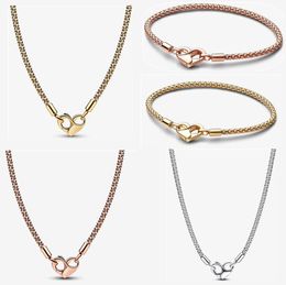 Designer-Armband-Halskette für Frauen, glänzender Schmuck, Liebesschnallen-Anhänger, DIY, passend für Pandora-Armband-Halsketten, hochwertige Mode-Party-Geschenke mit Box